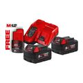 Akku und Ladegerät Kits Milwaukee M18 NRG-502: 2 x M18 Akku + 1 x M12 Akku + Schnellladegerät, im Karton 12428151  Akku und Ladegerät Kits Milwaukee M18 NRG-502: 2 x M18 Akku + 1 x M12 Akku + Schnellladegerät, im Karton 12428151