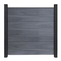  GroJa Steckzaun GroJa Solid Grande Stecksystem Steingrau co-extrudiert - 180x180 cm  12466965