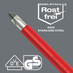  Kraftform Edelstahl Schraubendreher VDE 3160 i VDE-isolierter Schlitz-Schraubendreher, Edelstahl, 1 x 5,5 x 125 mm 12453191