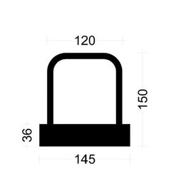  PLEXUS Bügelleiste Bügelbreite 12 cm PLEXUS Bügelleiste BK101512E 10mm, s=15cm, b=12cm, Typ"B" h=15cm, lü=39cm, Boxbreite=14,5cm Boxhöhe=36mm, L=125cm  PVC-Deck 12445683