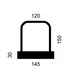  PLEXUS Bügelleiste Bügelbreite 12 cm PLEXUS Bügelleiste BK082512E 8mm, s=25cm, b=12cm, Typ"B" h=15cm, lü=32cm, Boxbreite=14,5cm Boxhöhe=30mm, L=125cm  PVC-Deck 12445684