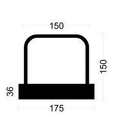  PLEXUS Bügelleiste Bügelbreite 15 cm PLEXUS Bügelleiste BK101015E 10mm, s=10cm, b=15cm, Typ"B" h=15cm, lü=39cm, Boxbreite=17,5cm Boxhöhe=36mm, L=125cm  PVC-Deck 12445701