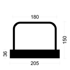  PLEXUS Bügelleiste Bügelbreite 18 cm PLEXUS Bügelleiste B102518E 10mm, s=25cm, b=18cm, Typ"B" h=15cm, lü=39cm, Boxbreite=20,5cm Boxhöhe=36mm, L=125cm, Blechdeckel BST500 12445705