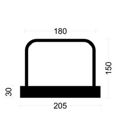 PLEXUS Bügelleiste Bügelbreite 18 cm PLEXUS Bügelleiste B082518E 8mm, s=25cm, b=18cm, Typ"B" h=15cm, lü=32cm, Boxbreite=20,5cm Boxhöhe=30mm, L=125cm, Blechdeckel BST500 12445708