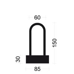  Bügelbreite 6 cm PLEXUS Bügelleiste BK082506E 8mm, s=25cm, b=6cm, Typ"B" h=15cm, lü=32cm, Boxbreite=8,5cm  Boxhöhe=30mm, L=125cm  PVC-Deck 12445726