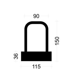  PLEXUS Bügelleiste Bügelbreite 9 cm PLEXUS Bügelleiste BK101009E 10mm, s=10cm, b=9cm, Typ"B" h=15cm, lü=39cm, Boxbreite=11,5cm Boxhöhe=36mm, L=125cm  PVC-Deck 12445738