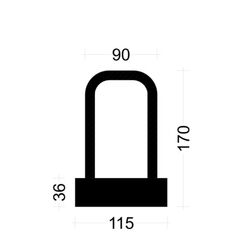  PLEXUS Bügelleiste Bügelbreite 9 cm PLEXUS Bügelleiste BK122509E 12mm, s=25cm, b=9cm, Typ"B" h=17cm, lü=46cm, Boxbreite=11,5cm Boxhöhe=36mm, L=125cm  PVC-Deck 12445735