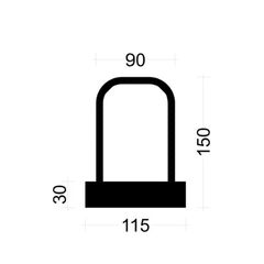  PLEXUS Bügelleiste Bügelbreite 9 cm PLEXUS Bügelleiste BK082009E 8mm, s=20cm, b=9cm, Typ"B" h=15cm, lü=32cm, Boxbreite=11,5cm Boxhöhe=30mm, L=125cm  PVC-Deck 12445734
