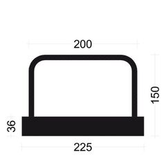  PLEXUS Bügelleiste Bügelbreite 20 cm PLEXUS Bügelleiste B102520E 10mm, s=25cm, b=20cm, Typ"B" h=15cm, lü=39cm, Boxbreite=22,5cm Boxhöhe=36mm, L=125cm, Blechdeckel BST500 12445714