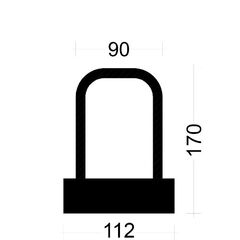  PYRAPLEX Bügelleiste Bügelbreite 9 cm PYRAPLEX Bügelleiste BKV102009E 10mm, s=20cm, b=9cm, Typ"B" h=17cm, lü=39cm, Boxbreite=11,2cm Boxhöhe=36mm, L=125cm  PVC-Dec 12445788