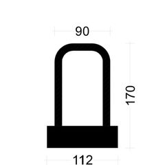  PYRAPLEX Bügelleiste Bügelbreite 9 cm PYRAPLEX Bügelleiste BKV122009E 12mm, s=20cm, b=9cm, Typ"B" h=17cm, lü=46cm, Boxbreite=11,2cm Boxhöhe=40mm, L=125cm  PVC-Dec 12445783