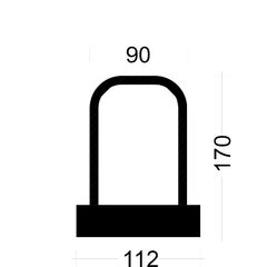 PYRAPLEX Bügelleiste Bügelbreite 9 cm PYRAPLEX Bügelleiste BKV081009E 8mm, s=10cm, b=9cm, Typ"B" h=17cm, lü=32cm, Boxbreite=11,2cm Boxhöhe=30mm, L=125cm  PVC-Dec 12445785