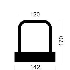  PYRAPLEX Bügelleiste Bügelbreite 12 cm PYRAPLEX Bügelleiste BKV101012E 10mm, s=10cm, b=12cm, Typ"B" h=17cm, lü=39cm, Boxbreite=14,2cm Boxhöhe=40mm, L=125cm  PVC-Dec 12445750