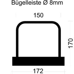  PYRAPLEX Bügelleiste Bügelbreite 15 cm PYRAPLEX Bügelleiste BKV081015E 8mm, s=10cm, b=15cm, Typ"B" h=17cm, lü=32cm, Boxbreite=17,2cm Boxhöhe=30mm, L=125cm  PVC-Dec 12445759