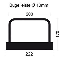  PYRAPLEX Bügelleiste Bügelbreite 20 cm PYRAPLEX Bügelleiste BKV101020E 10mm, s=10cm, b=20cm, Typ"B" h=17cm, lü=39cm, Boxbreite=22,2cm Boxhöhe=36mm, L=125cm  PVC-Dec 12445779
