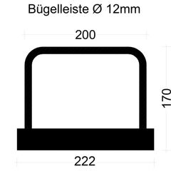  PYRAPLEX Bügelleiste Bügelbreite 20 cm PYRAPLEX Bügelleiste BKV121020E 12mm, s=10cm, b=20cm, Typ"B" h=17cm, lü=46cm, Boxbreite=22,2cm Boxhöhe=36mm, L=125cm  PVC- De 12445777