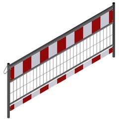  Mobile Absturzsicherung Schake Schrankenzaun nach TL, Länge: 2,40 m, Folie Typ 2, rot / weiß 12449932