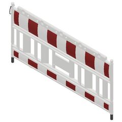  Mobile Absturzsicherung Schake-Euro2-SchrankenzaunTyp Nox weiß, ohne Lampenadapter, Folie Typ 2, rot / weiß 12449906