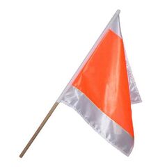  WEMAS Zubehör Warnfahne weiß/orange/weiß 75 x 80 cm mit Holzstab 12451641