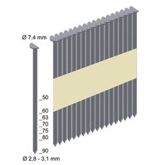  Nägel und Klammern Halbkopf-Nägel 7,4x2,8x50 mm (4000) 12442248