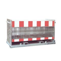  Systempaletten müba-Lager- und Transportgestell zur Aufnahme von 20 Stahl-Schrankenzaunen 2,00 m, Gestellbreite 0,92 m, verzinkt 12444533