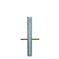  Rohrpfosten und Rohrschellen müba-Rohrpfosten Ø60,3x2 mm mit Kunststoffkappe und Rundeisen-Erdanker, 3,00 m lang, verzinkt 12444582