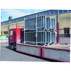  Zubehör Absperrgitter müba-Absperrgitterpalette zur Aufnahme von 15 schweren Absperrgitter 2,50 m (Nr. 19880), mit herausnehmbaren Holmen, verzinkt 12444599