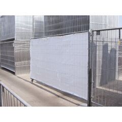  Bauzaunnetz müba-Bauzaunnetz mit je einer Öse pro Ecke, passend für ein Bauzaunelement 3,50 x 2,00 m, weiß 12444486