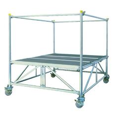  Alu-Rollbock müba-Alu-Rollbock inkl. Leiter, Arbeitshöhe bis 3,75 m, Plattformhöhe verstellbar von 0,45 - 1,75 m, Standfläche 1,80 x 2,05 m, Belastung 1,5 kN/m², A 12444774