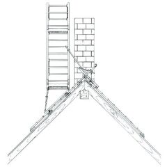  Alu-Dachkamingerüst Alu-Dachkamingerüst müba-Aluminium-Dachkamingerüst Typ DK 3, einseitig aufgebaut mit zwei Arbeitsbühnen 12444670