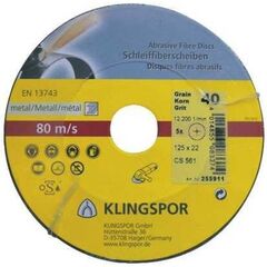  Klingspor Fiberscheiben CS 561 Sternloch CS 561 Fiberscheiben 125 x 22 mm Korn 80 Sternloch SB-verpackt in Folie 12458194