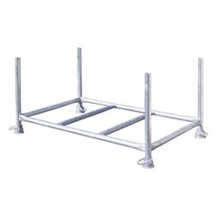  Stapelpaletten müba-Stapelpalette, Standrohr Ø48,3 mm, lichtes Maß zwischen den Holmen 1,50x0,87x0,60m, Tragfähigkeit 1500kg, verzinkt 12444311