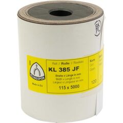  KLINGSPOR Rollen mit Gewebeunterlage KL 385 JF, Breite 115 mm KL 385 JF Rollen 115 x 5000 mm Korn 320 12460016