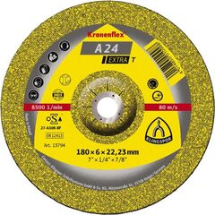  Schruppschleifscheibe A 24 EX-T Schruppscheiben 180 x 8 x 22,23 mm gekröpft 12460508