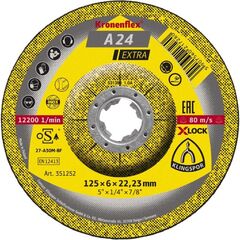  Schruppschleifscheibe A 24 EX Schruppscheiben X-LOCK, 115 x 6 x 22,23 mm gekröpft 12460521