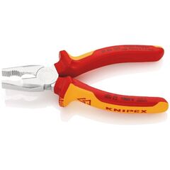  Kombizangen Chrom-Vanadin KNIPEX 01 06 160 Kombizange Chrom-Vanadin isoliert mit Mehrkomponenten-Hüllen, VDE-geprüft verchromt 160 mm 12381033