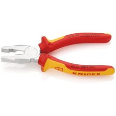  Kombizangen Chrom-Vanadin KNIPEX 01 06 190 Kombizange Chrom-Vanadin isoliert mit Mehrkomponenten-Hüllen, VDE-geprüft verchromt 190 mm 12381034
