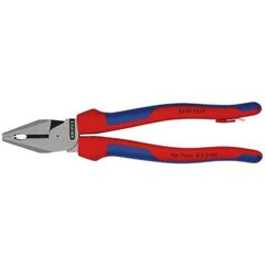 Kraft-Kombizangen KNIPEX 02 02 225 T Kraft-Kombizange mit Mehrkomponenten-Hüllen, mit integrierter Befestigungsöse zum Anbringen einer Absturzsicherung schwarz atramentiert 225 mm 12381035