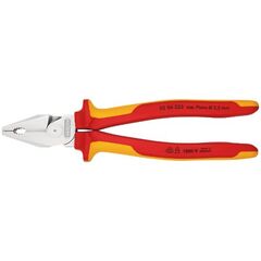  Kraft-Kombizangen KNIPEX 02 06 225 Kraft-Kombizange isoliert mit Mehrkomponenten-Hüllen, VDE-geprüft verchromt 225 mm 12381044