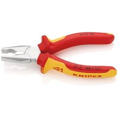  Kombizangen Kombizangen KNIPEX 03 06 160 Kombizange isoliert mit Mehrkomponenten-Hüllen, VDE-geprüft verchromt 160 mm 12380250