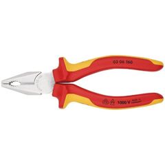  Kombizangen Kombizangen KNIPEX 03 06 160 Kombizange isoliert mit Mehrkomponenten-Hüllen, VDE-geprüft verchromt 160 mm 12380250