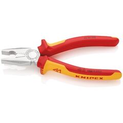  Kombizangen Kombizangen KNIPEX 03 06 200 Kombizange isoliert mit Mehrkomponenten-Hüllen, VDE-geprüft verchromt 200 mm 12381012
