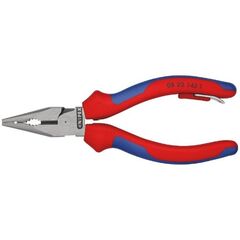  Spitz-Kombizangen KNIPEX 08 22 145 T Spitz-Kombizange mit Mehrkomponenten-Hüllen, mit integrierter Befestigungsöse zum Anbringen einer Absturzsicherung schwarz atramentiert 145 mm 12381054