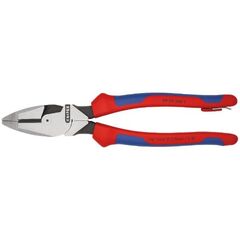  Kraft-Kombizangen "Lineman's Pliers" amerikanisches Modell KNIPEX 09 02 240 T Kraft-Kombizange "Lineman's Pliers" mit Befestigungsöse amerikanisches Modell mit Mehrkomponenten-Hüllen, mit integrierter Befestigungsöse zum Anbringen einer Absturzsicherung schwarz atramentiert 240 mm 12381057