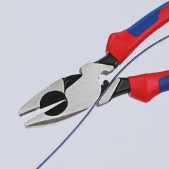  Kraft-Kombizangen "Lineman's Pliers" amerikanisches Modell KNIPEX 09 12 240 Kraft-Kombizange "Lineman's Pliers" amerikanisches Modell mit Mehrkomponenten-Hüllen schwarz atramentiert 240 mm 12381060