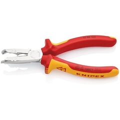  Abmantelungszangen KNIPEX 13 46 165 Abmantelungszange isoliert mit Mehrkomponenten-Hüllen, VDE-geprüft verchromt 165 mm 12380364