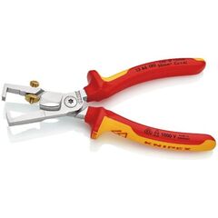  KNIPEX StriX® Abisolierzangen mit Kabelschere KNIPEX 13 66 180 StriX® Abisolierzangen mit Kabelschere isoliert mit Mehrkomponenten-Hüllen, VDE-geprüft verchromt 180 mm 12380366