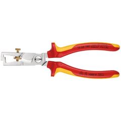  KNIPEX StriX® Abisolierzangen mit Kabelschere KNIPEX 13 66 180 StriX® Abisolierzangen mit Kabelschere isoliert mit Mehrkomponenten-Hüllen, VDE-geprüft verchromt 180 mm 12380366