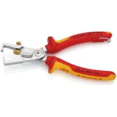  KNIPEX StriX® Abisolierzangen mit Kabelschere KNIPEX 13 66 180 T StriX® Abisolierzangen mit Kabelschere isoliert mit Mehrkomponenten-Hüllen, VDE-geprüft; mit integrierter isolierter Befestigungsöse zum Anbringen einer Absturzsicherung verchromt 180 mm 12380367