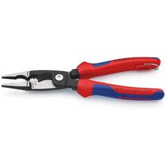  Elektro-Installationszangen KNIPEX 13 82 200 T Elektro-Installationszange mit Mehrkomponenten-Hüllen, mit integrierter Befestigungsöse zum Anbringen einer Absturzsicherung schwarz atramentiert 200 mm 12380321
